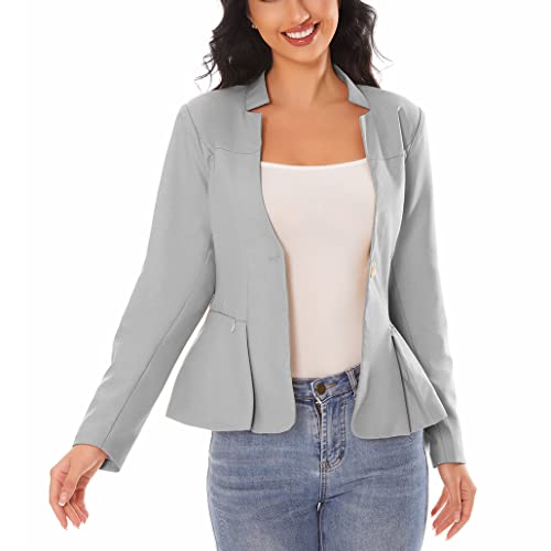 Women's Open Front Office Work Business Crop Suit Blazer Jacket3