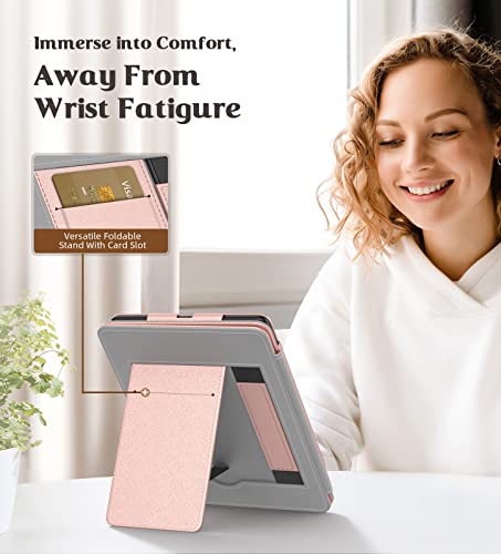 Image of MoKo Case for 7 inch /6.8 inch Kindle Paperwhite(12th /11th Gen-2024 /2021) and Kindle Paperwhite Signature Edition,Slim PU Shell Cover Case with Auto-Wake /Sleep for Kindle Paperwhite 2024, Rose Gold