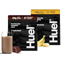 Huel Black Edition Bundle | Chocolate + Banana 40g Vegan Protein Powder | Nutritionally Complete Meal Replacement | 27 Vitamins and Minerals, Gluten Free