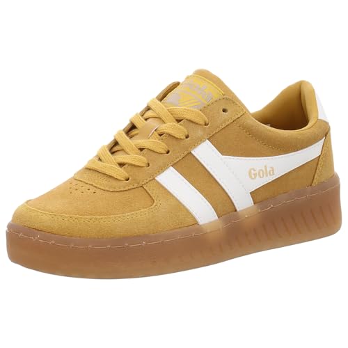 Baskets en daim Gola Grandslam femme chaussure jaune et gomme