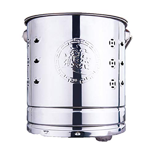 Edelstahl- Verbrennungseimer, Mini- Verbrennungsanlage, Leicht Und Praktisch, Zum Verbrennen Von Müll, Papier, Blättern, Zwei Größen, Gold/ Silber (Silber 31, 5 X 33, 5 cm)