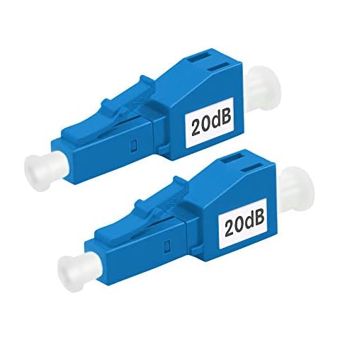 FLYPROFiber LC Dämpfungsglieder, 20 dB, LC/UPC SM, Einzelmodus, feste Glasfaser-Dämpfung, männlich/weiblich, 2 Stück Cover