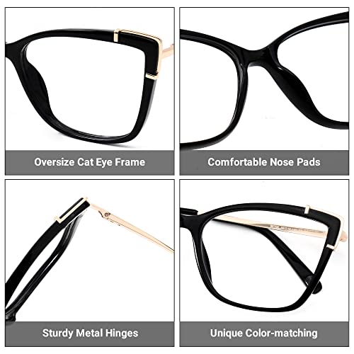 Image of Zeelool Vintage Cat Eye Blue Light Blocking Glasses Computer Gaming Eyewear for Women April JGX611956-01 Black