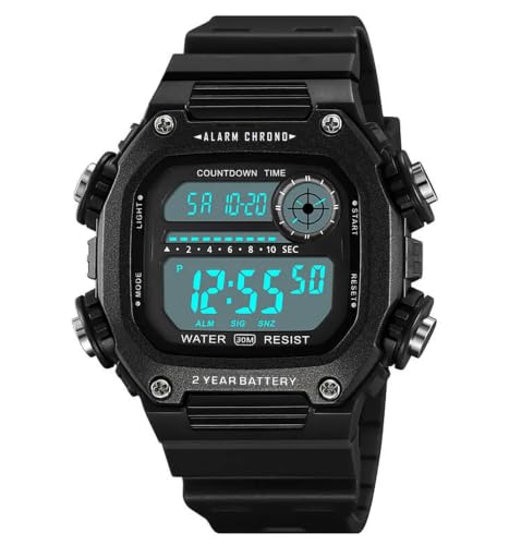 Image of Time Up Digital Dial Finer-Quality Material Square Shape Waterproof,Alarm,Night-Light Watch for Men & Women- WF124-X