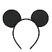 Set of 24 Mouse Costume Deluxe Fabric Ears Headband White Polka Dots Bow Boys Girls Birthday Party Hairs Accessories Baby Shower Headwear Halloween Party Favors Decorations (Black With White Dot)