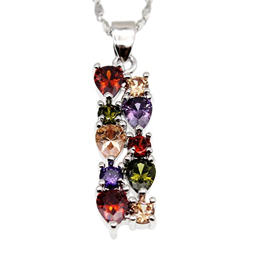 Hermosa Multi Gemstone Pendants Garnet Amethyst Morganite Peridot Promise Wedding