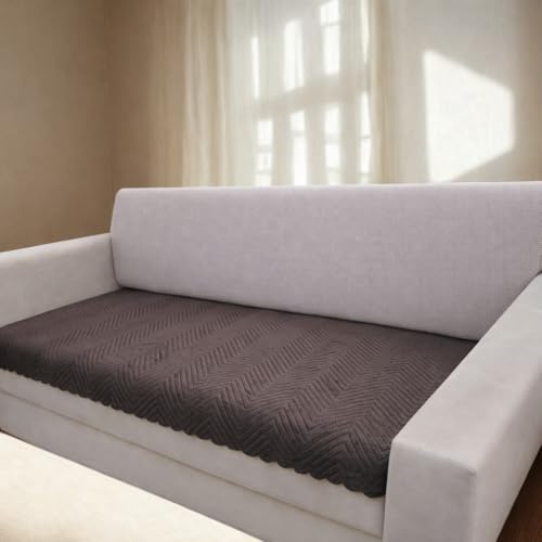 Image of Homerz Premium Velvet Sofa Cover Panel | Soft & Velvety Fabric | Rich Vibrant Colours | Sofa Protector for Living Room (Brown, 1 Seater, Only Seat Cover)