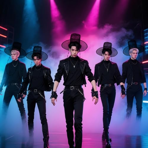 Korean Gat Hat Cosplay Accessory – Traditional Joseon Dynasty Black Mesh Hat with Beaded Chains & Ribbon | Kpop Idol Style Costume Hat for Men, Halloween Party & Stage Performance4