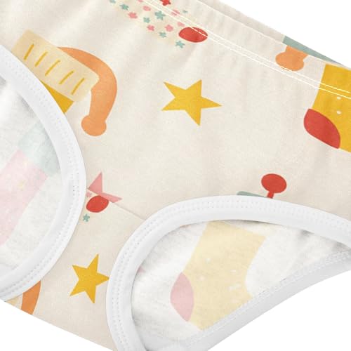 Girls' Hipster Panties Breathable Underwear for Toddlers Colorful Stockings Christmas Pattern4