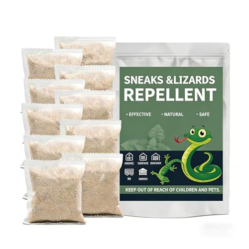 10 Pack Snake Repellent for Outdoor & Indoor Use - Powerful Natural Snake & Lizard Deterrent Pouches. Pet and Child Safe Long-Lasting Away for Yard Lawn Garden Garage Basement