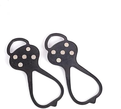 Stainless Steel Micro Spike Crampons Ice Snow Grips 1 Pair Snow Walk Traction Cleats Ice Cleats Traction Anti-Slip Shoes Ice Gripper for Walking,Jogging, Climbing and HikingL 41-46