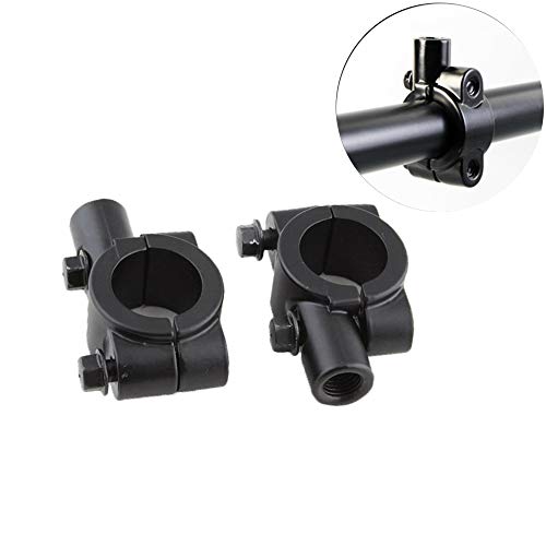2pcs Motorcycle Handlebar Mirror Mount Mirrors Holder Clamp for 7/8 inch Handle Bar Sports Bike Kawasaki Honda Yamaha (8mm)