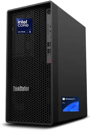 Lenovo ThinkStation P2 Gen 2, Business Workstation,Intel Core Ultra 5 225 - vPro,DisplayPort, RJ45,Wired Keyboard & Mouse,32 GB (8GBx4) DDR5 RAM |1TB(512 GB +512GB) SSD,Tower,Windows 11 pro