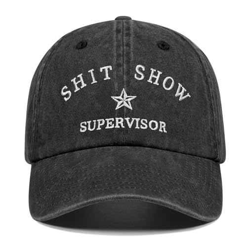 Funny Hats Shit Show Supervisor Hat for Men Women White Elephant Gifts for Coworkers Friends