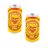 Korean Market | Refresco Coreano | Chupa Chups | Naranja | 345ml | Pack de 2