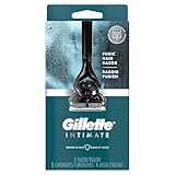 Gillette Intimate Pubic Hair Razor for Men, Designed For Pubic Hair for Manscaping, 1 Razor Handle + 2 Razor Blade Refills + 1 Shower Hook