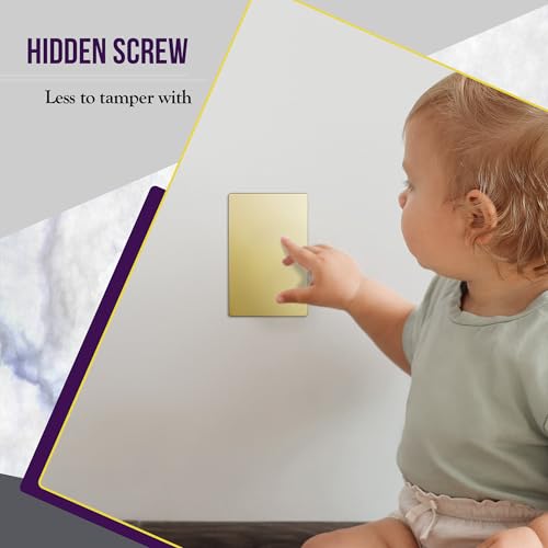 Image of ENERLITES Screwless Blank Wall Plate, Child Safe Blank Device Outlet Cover, Standard Size, 1-Gang 4.68 inch x 2.93 inch, Polycarbonate Thermoplastic, UL Listed, SI8801-GD-5PCS, Glossy, Gold, 5 Pack