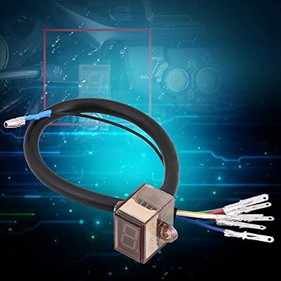 6 Speed Digital Gear Indicator for Motorcycles - Universal LED Display with Waterproof Sensor, Easy Installation for ATV, Dirt Bike, Off-Road Vehicles (Wire Length: 25cm / 9.8in)