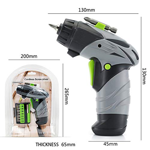 Crodless Electric Screwdriver, 4X1.5V AA Battery, Built-In LED Lights,Comes with a Manual Screwdriver - Thumbnail 7