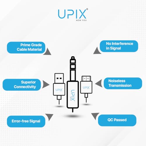 Image of Upix Male to Male VGA Cable 1.3 Meters (4.3 Feet) - Supports PC, Monitor, TV, LCD /LED, Plasma, Projector, TFT