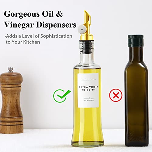Olive Oil Dispenser Bottle With Bamboo Tray, Gixsegie Oil, And Vinegar Dispenser Set W.gold Pour Spout, Coffee Syrup Dispenser, Olive Oil Cruet Cooking Oil Dispenser, Oil Container Bottles For Kitchen #TOP6