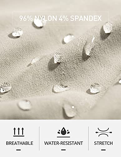 Puli Men's Workout Athletic Hiking Pants Elastic Waist Jogging Running Pants With Pockets Cargo Stretch Waterproof Stone 34 #TOP4