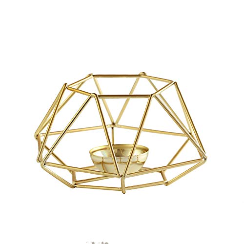 BalsaCircle 2 Gold Geometric Metal Hexagon Flower Vases Tealight Candle Holders Party Wedding Centerpieces Decorations Supplies