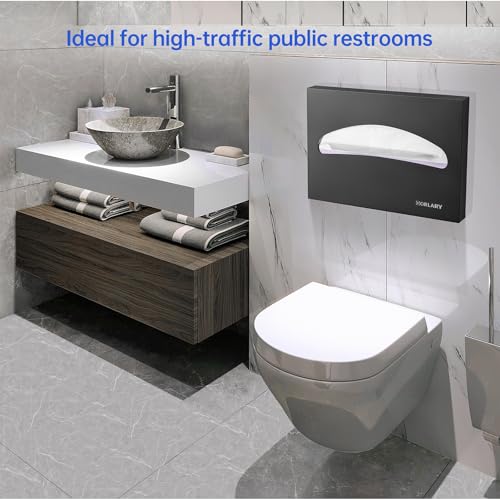 Image of Gorlary Commercial Toilet Seat Cover Dispenser Wall Mount, Matte Black