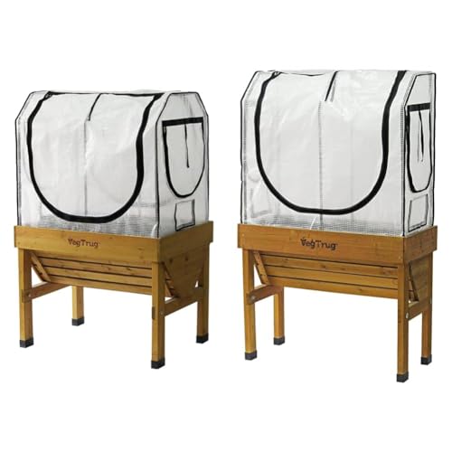 VegTrug Small Greenhouse Kit with Metal Frame, Multi Cover Set (PE & Micromesh), Zipper Closure, Clear