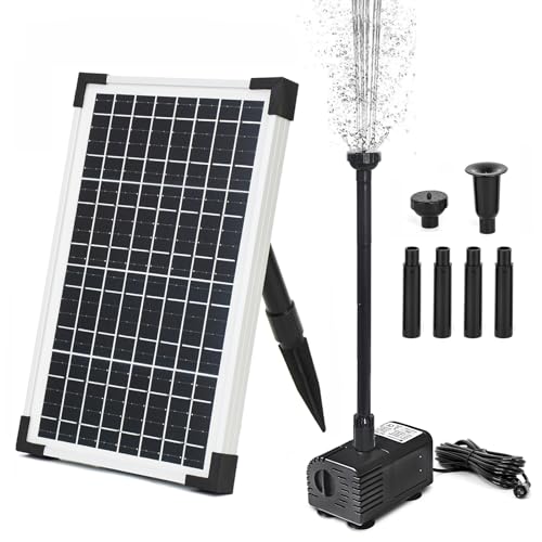 ECO-WORTHY Solar Water Fountain Pump Kit 216 GPH Flow 13W Adjustable Dry-Run Protection Solar Pond Pump Monocrystalline Solar Panel Powered Water Pump for Ponds, Garden, Waterfall, Pool, Birdbath