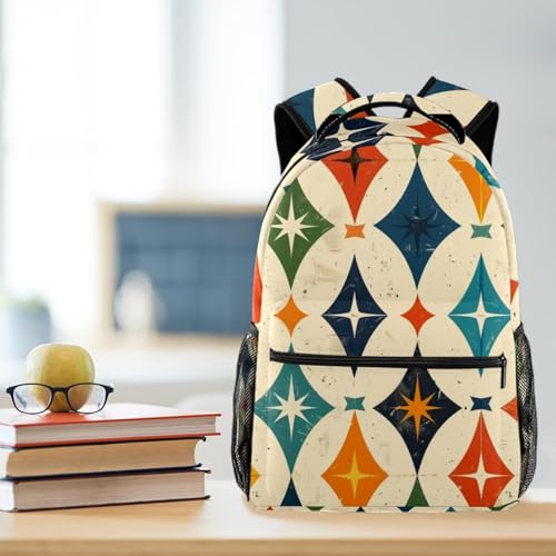 Sac à dos décontracté multicolore avec compartiment principal et poche avant
