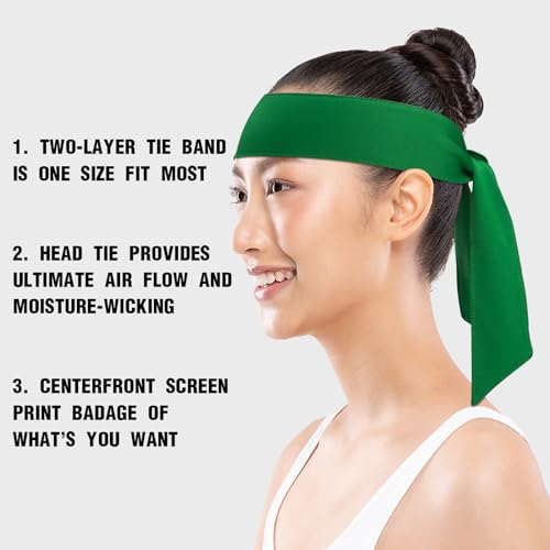 Image of ONUPGO 18Pcs Head Ties for Men Women, Adjustable Headbands Sports Sweatband Ninja Ties Head Band, Sweat Wicking Workout Headband for Sports, Running, Tennis, Yoga, Soccer, Karate