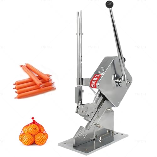 YNITJH Professional Sausage Sealing & Tying Machine with U-Shape Clipper,All-Metal Manual Bag Sealer for Food Packaging,Butcher Shops,Compatible with 50 Series Clamps,Durable Electroplated Finish