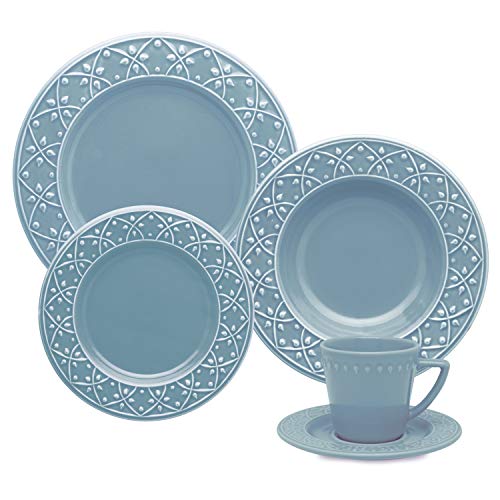 1 Aparelho De Jantar/chá 20 Peças Mendi Capri - Nm40-7305 Oxford Daily Azul