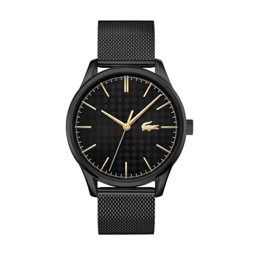 Lacoste Reloj Analógico de Cuarzo para hombre con correa de malla de acero inoxidable Negro - 2011105