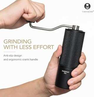 TIMEMORE Chestnut C2S Manual Coffee Grinder Capacity 25g with CNC Stainless Steel Conical Burr, Internal Adjustable Setting, Double Bearing Positioning, French Press Coffee for Hand Grinder