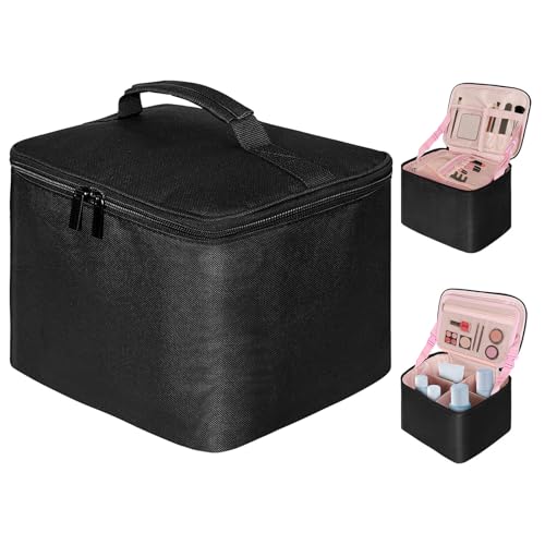 Astuccio da viaggio per pennelli da trucco borsa per cosmetici con manico organizer da impermeabile con e divisorio regolabile per prodotti per la cura della pelle