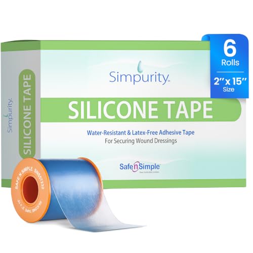 Safe n' Simple Simpurity Silicone Tape Medical Grade Waterproof, 2' x 15' Roll (6 Pack) - Silicone...