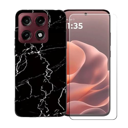 CongJiaLingXi�P�[�X�K�p �� Motorola Edge 70 Pro (6.78") �K�p �� �d�����ꂽ�K���X�X�N���[���v���e�N�^�[�A�_�炩���V���R�[���V�F���o���p�[�h�Ռ�TPU�ی�J�o�[�������,LLM9
