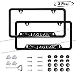 2pcs for Jaguar License Plate Frame,Black Matte Aluminum License Plate with Screw Caps, Upscale...