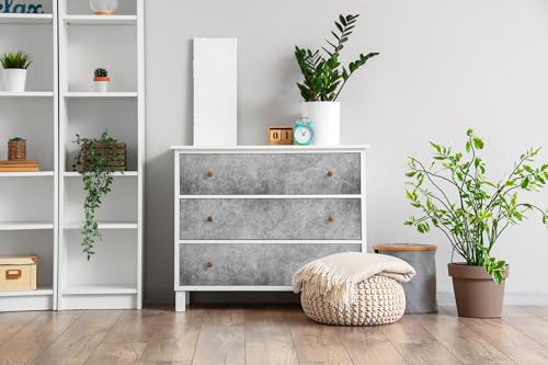 Papel pintado hormigón oscurecido autoadhesivo Wallfluent de 100x50 cm para decorar muebles de salón 3