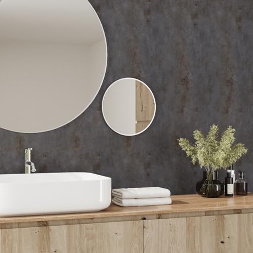 Papel tapiz de hormigón autoadhesivo lavable gris para pared interior 8