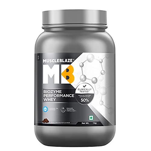 MuscleBlaze Biozyme Performance Whey Protein, Labdoor USA Certified (Rich Chocolate, 1 kg / 2.2 lb, 27 servings) MuscleBlaze Biozyme Performance Whey Protein, Labdoor USA Certified (Rich Chocolate, 1 kg / 2.2 lb, 27 servings)
