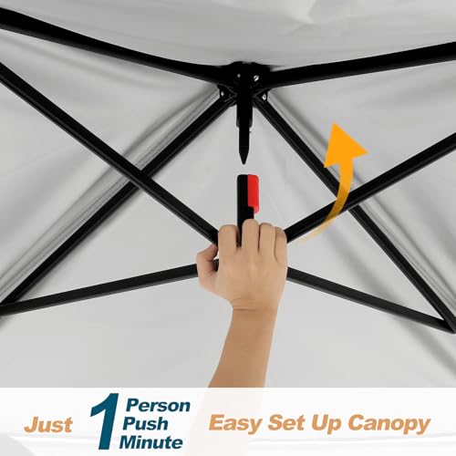 Image of HOTEEL 11x11 Pop Up Gazebo with Mosquito Nettings Waterproof Outdoor Gazebo with Double Roof Patio Gazebo Tent for Backyard, Garden, Lawn, Parties Gazebo with Vented Roof and Carry Bag (Dark Gray)