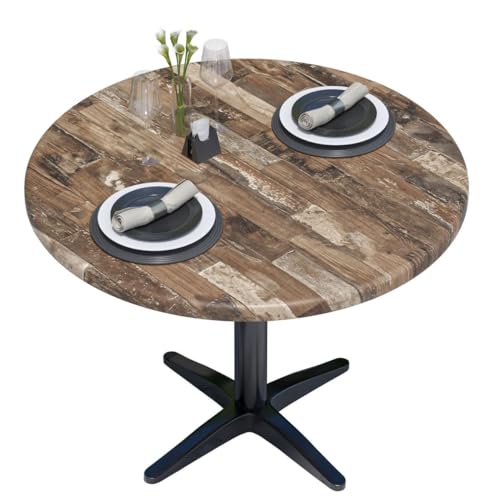 GGMMÖBEL WERZA | Werzalit Tischplatte | Vintage Old | Ø 70 cm | Topalit Gartentischplatte | Perfekt für klappbare Gartentisch, Esstisch | Wasserfest | Restaurant, Cafe, Bar | Indoor und Outdoor