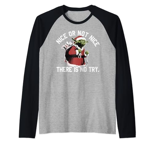 Star Wars T-shirt Raglan Yoda de Noël idéal pour vos soirées festives