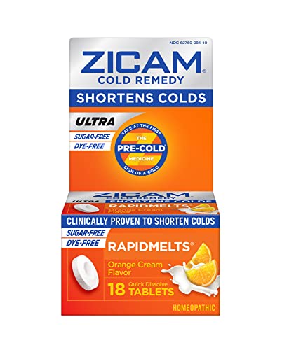 Zicam Ultra Cold Remedy Zinc Rapidmelts, Orange Cream Flavor, 18 Count (Pack Of 1) #TOP2