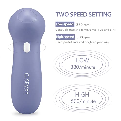 Facial Cleansing Brush Face Scrubber: USB Rechargeable IPX7 Waterproof Electric Spin Cleanser Brush with 7 Brush Heads, Face Brushes for Cleansing and Exfoliating, Massaging - Thumbnail 4