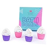 THE BODY BUCKET Vanilla Cupcake Bath Bombs – 70gm Each (Pack of 4) | Natural Handcrafted Aromatic Fragrance | Perfect Bath Gift for Kids, Men & Women | Relaxing Bubble Bath Experience