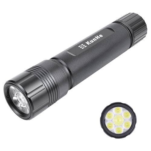 KunHe 2D Cell Battery Large Flashlight High Lumen Aluminum Alloy Heavy Duty Handheld Flashlight Battery Not Included Long Lasting Perfect for Home Emergency Camping Outdoor Activities